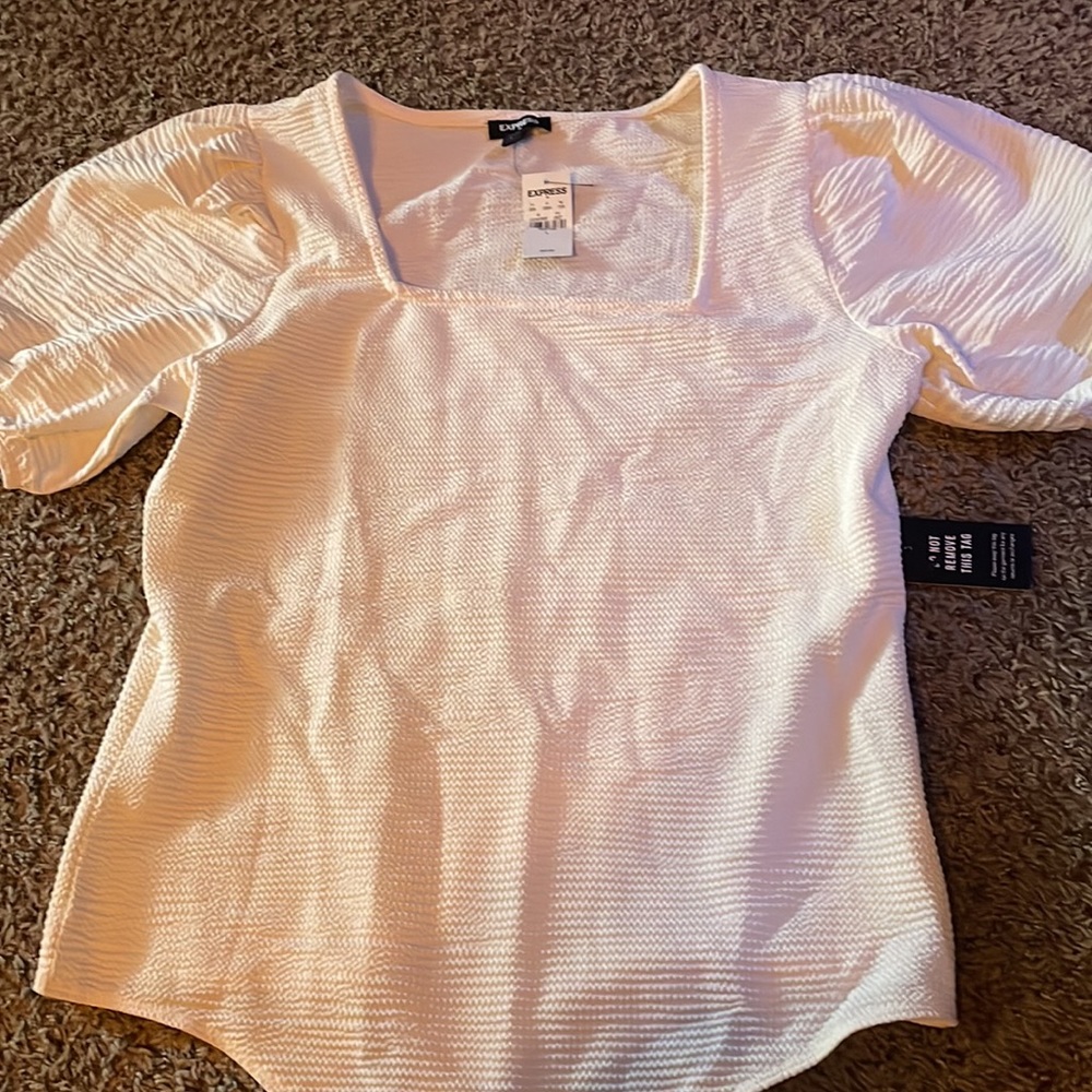 Express Textured Puff Sleeve Square Neck
Thong Bodysuit - Picture 2 of 5